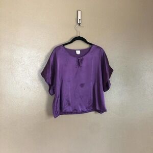 Gilligan & O’Malley Purple Satin Sleep Top Sz L